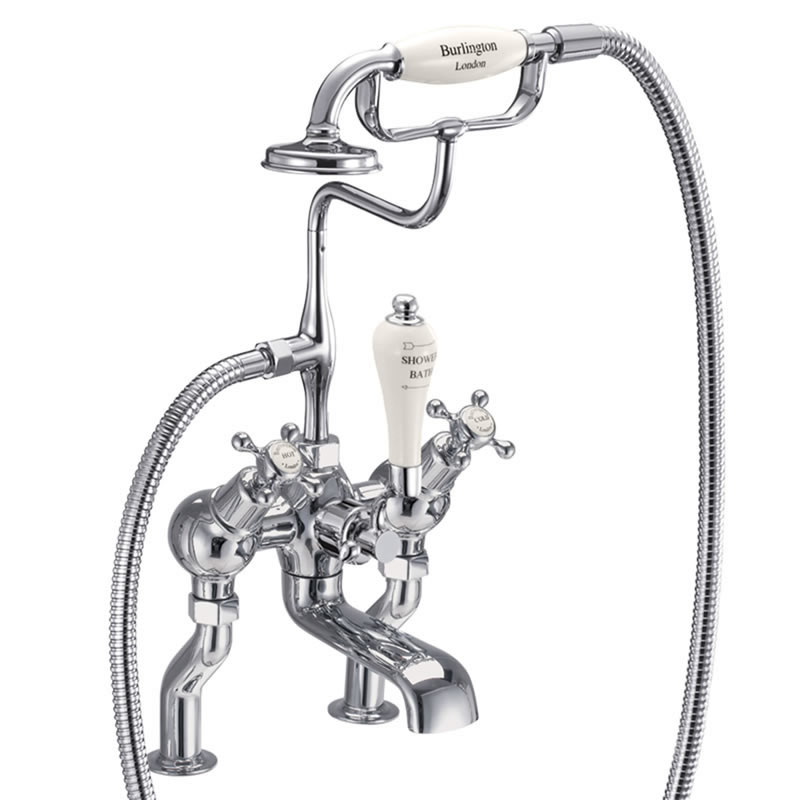 Claremont Medici angled bath shower mixer - deck mounted